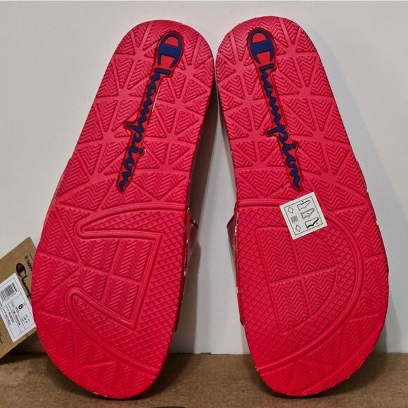 Champion, Mens Slides in Red, White, and Blue. Size 8 - Picture 4 of 7